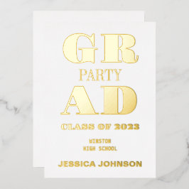 INVITACIÓN MODERNA DE RELIEVE METALIZADO DE FIESTA