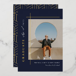 Invitación moderna de Relieve metalizado de fotogr