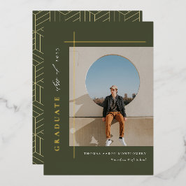 Invitación moderna de Relieve metalizado de fotogr