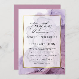 Invitación moderna de Rosa de tinta para Boda de a