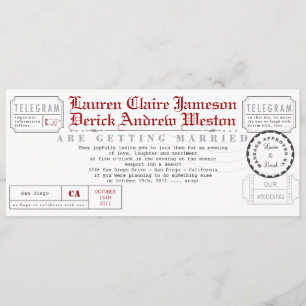 Invitación moderna de Telegram Tea Length