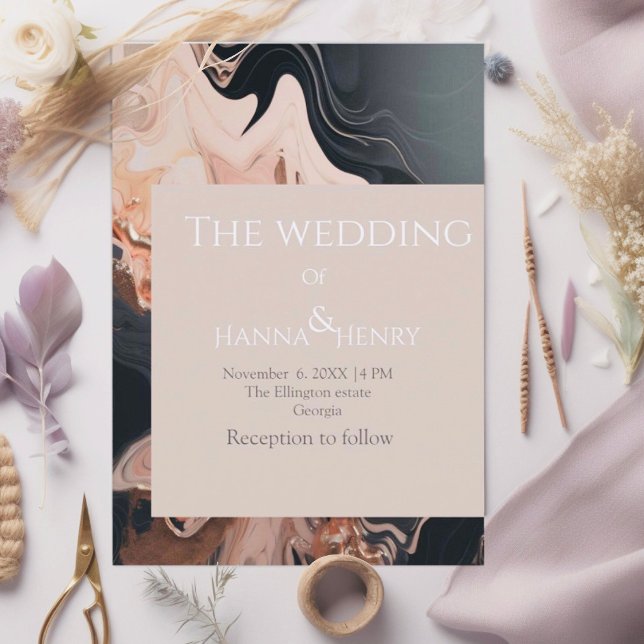 Invitación moderna de textura de mármol (Subido por el creador)