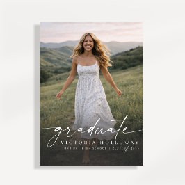 Invitación moderna de una foto para fiesta de grad