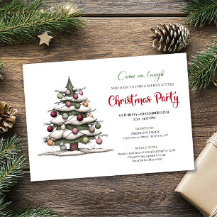 Invitación moderna de vacaciones de árbol pintado