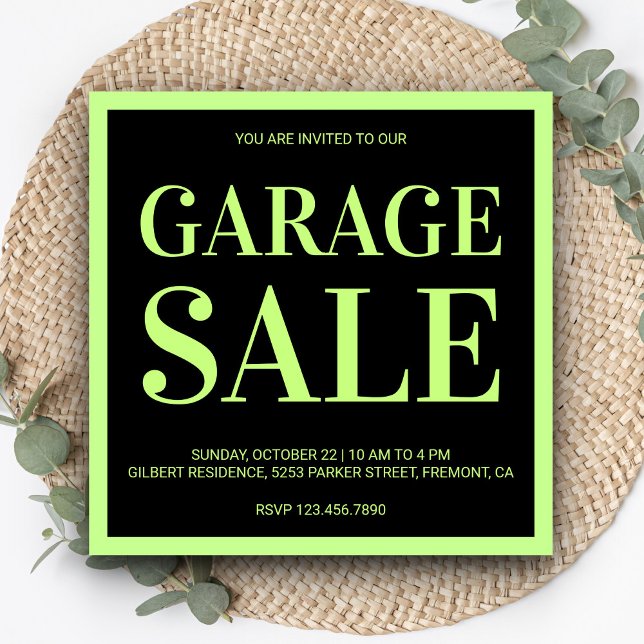 Invitación moderna de venta de garage (Subido por el creador)