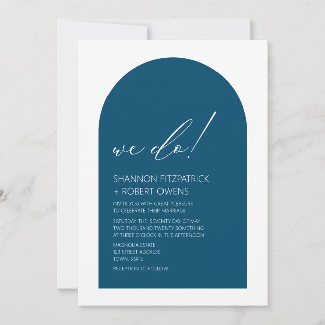 Invitación moderna del Arco Azul Verde azulado (Anverso)