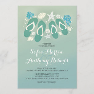 invitación moderna del boda de playa con