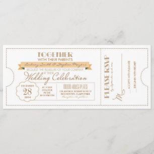 invitación moderna del boleto del boda