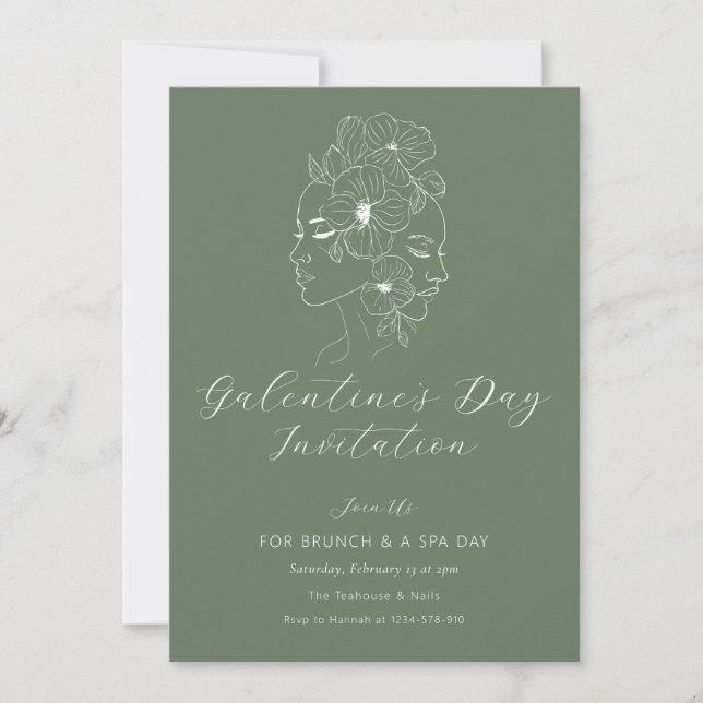Invitación moderna del día de Galentine (Anverso)