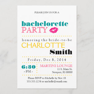 Invitación moderna del fiesta de Bachelorette
