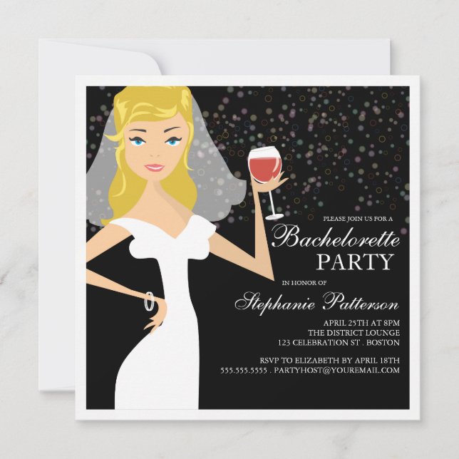Invitación moderna del fiesta de Bachelorette del (Anverso)