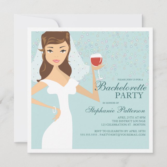 Invitación moderna del fiesta de Bachelorette del (Anverso)