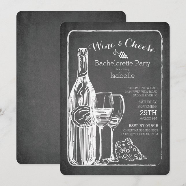 Invitación moderna del fiesta de Bachelorette del (Anverso / Reverso)