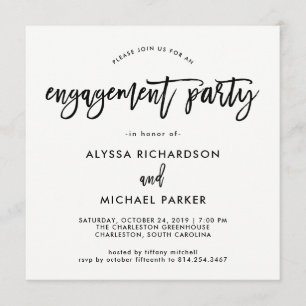 Invitación moderna del fiesta de compromiso de la