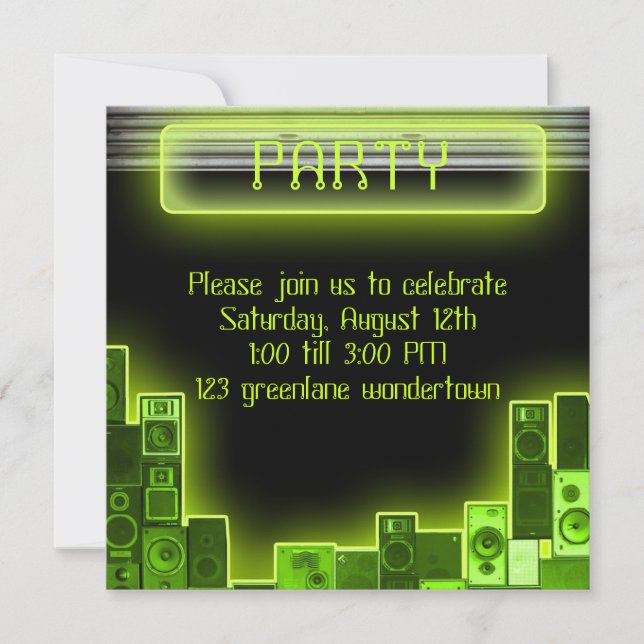 Invitación moderna del fiesta de la música (Anverso)