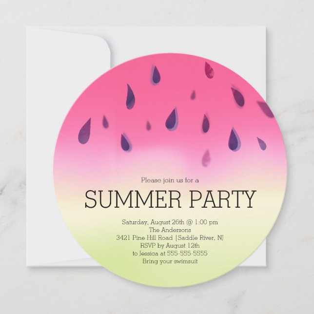 Invitación moderna del fiesta del Bbq del verano (Anverso)