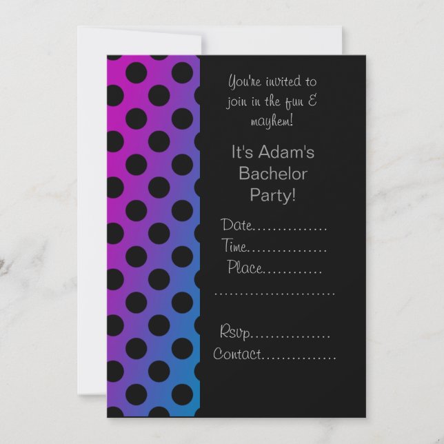 INVITACIÓN MODERNA DEL PARTIDO BACHELOR (Anverso)