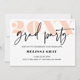 Invitación moderna del Pastel Ombre Grad Party
