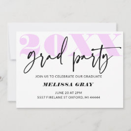 Invitación moderna del Pastel Ombre Grad Party Lil
