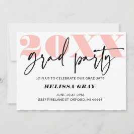 Invitación moderna del Pastel Ombre Grad Party Pin