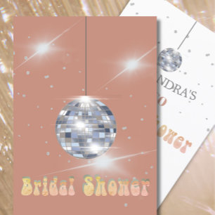 Invitación Moderna Disco Ball Ducha Novial Moderna