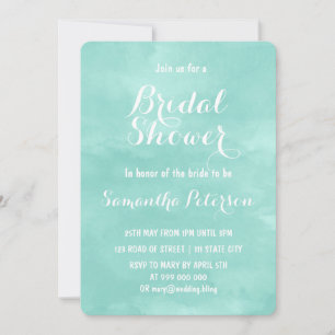 Invitación Moderna ducha acuática de color verde