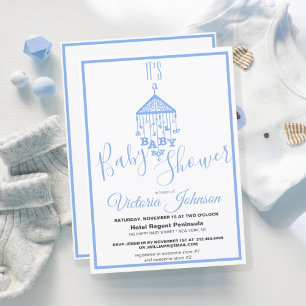 Invitación Moderna ducha Blue Baby Boy
