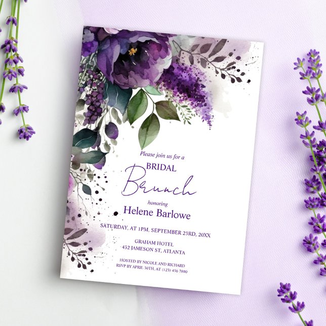 Invitación Moderna Ducha Botánica Elegante Bridal (Modern Floral Botanical Elegant Bridal Shower Invitation)