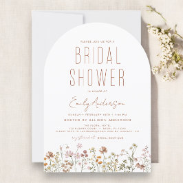 Invitación Moderna Ducha Bridal Boho Wildflower Elegante