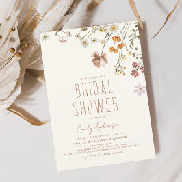 Invitación Moderna Ducha Bridal Boho Wildflower Elegante