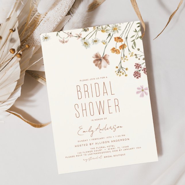Invitación Moderna Ducha Bridal Boho Wildflower Elegante (Subido por el creador)