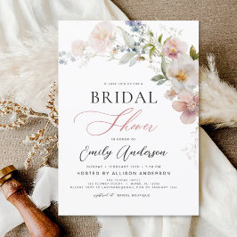 Invitación Moderna Ducha Bridal Boho Wildflower Elegante