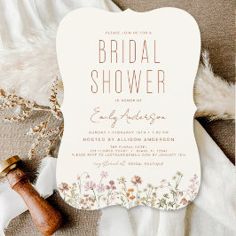 Invitación Moderna Ducha Bridal Boho Wildflower Elegante