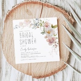 Invitación Moderna Ducha Bridal Boho Wildflower Elegante