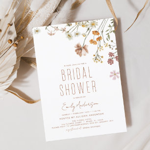 Invitación Moderna Ducha Bridal Boho Wildflower Elegante
