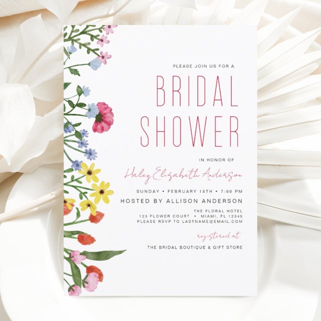 Invitación Moderna Ducha Bridal Boho Wildflower Elegante (Subido por el creador)