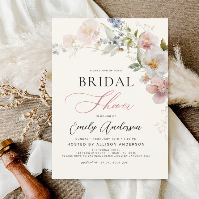Invitación Moderna Ducha Bridal Boho Wildflower Elegante (Subido por el creador)