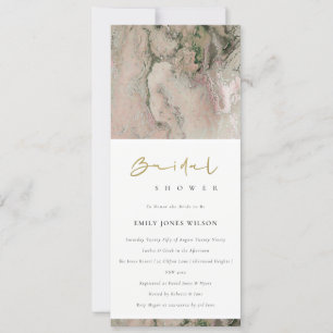 INVITACIÓN MODERNA DUCHA BRIDAL DE ORO ORO ROSA RUBOR DUSKY