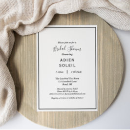 Invitación Moderna Ducha Bridal Elegante