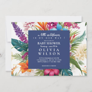 Invitación Moderna ducha de bebé de flores silvestres de colo