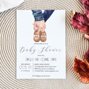 Invitación Moderna ducha de bebé minimalista