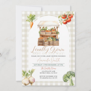 Invitación Moderna ducha de bebé Minimalista de origen local