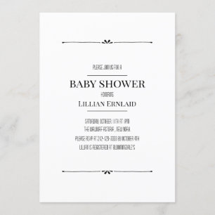 Invitación Moderna ducha de bebé simple y simple de género ne