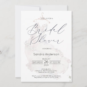 Invitación Moderna ducha de Boda con traje de novia