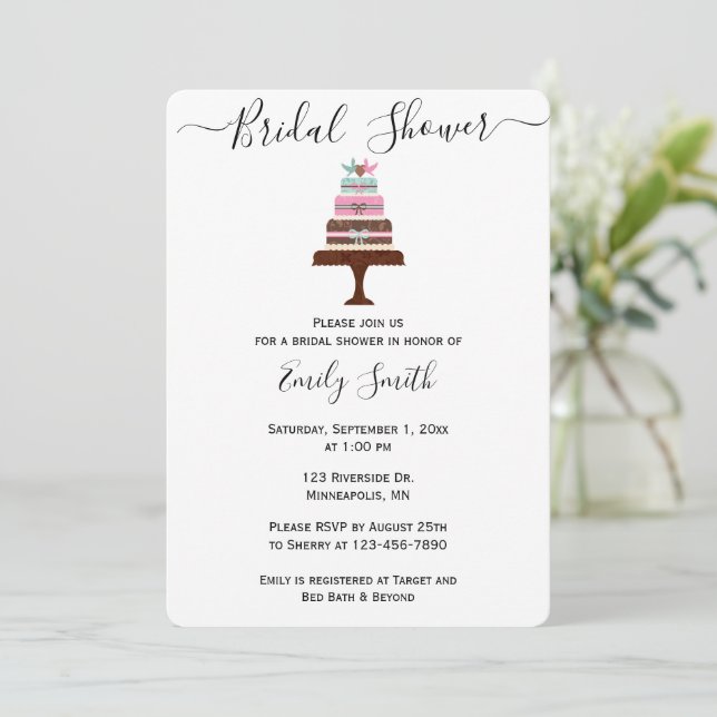 Invitación Moderna ducha de Boda de refrigerios (Anverso de pie)