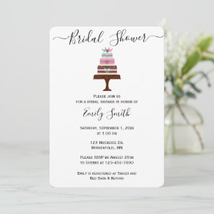 Invitación Moderna ducha de Boda de refrigerios