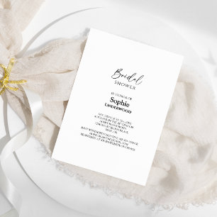 Invitación Moderna ducha de Boda simple clásica