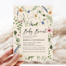 Moderna Ducha de Brunch Boho Floral Neutral Bebé