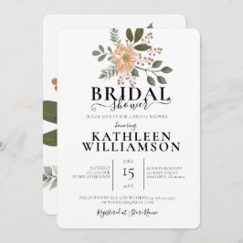 Invitación Moderna ducha de Ilustracion de flores