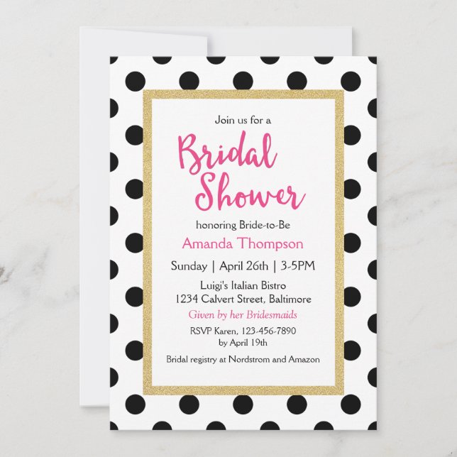 Invitación Moderna ducha de Moda de niñas (Anverso)